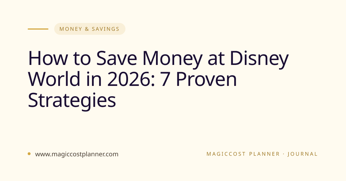 How to Save Money at Disney World in 2026: 7 Proven Strategies ...
